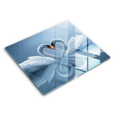 Főzőlap védő üveglap 60x52 cm Két hattyú szív