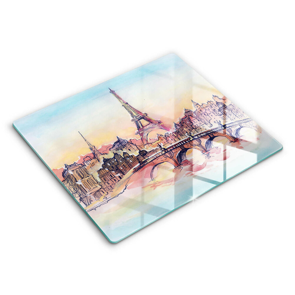 Főzőlap védő üveglap 60x52 cm Tájkép Párizs Eiffel-torony
