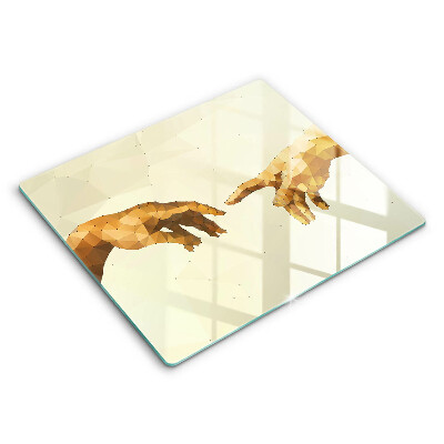 Főzőlap védő üveglap 60x52 cm Teremtés Ádám keze
