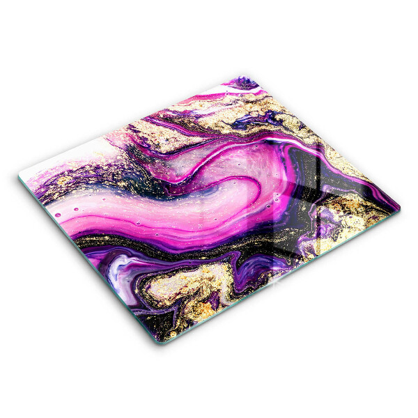 Főzőlap védő üveglap 60x52 cm Absztrakt design arany