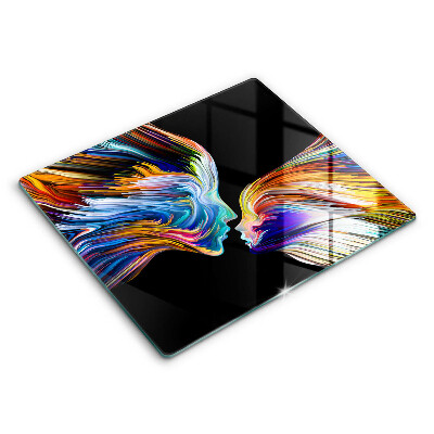 Főzőlap védő üveglap 60x52 cm Absztrakt csók