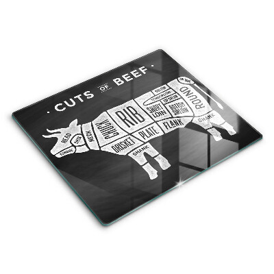 Főzőlap védő üveglap 60x52 cm Tehén hús marhahús