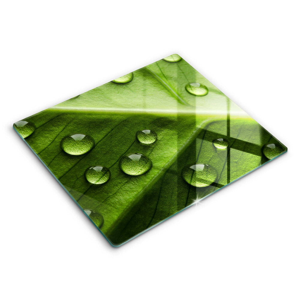 Főzőlap védő üveglap 60x52 cm Természet harmat és levél