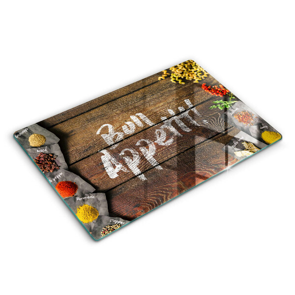 Üveg tűzhelyvédő 80x52 cm Bon Appetit tábla felirat