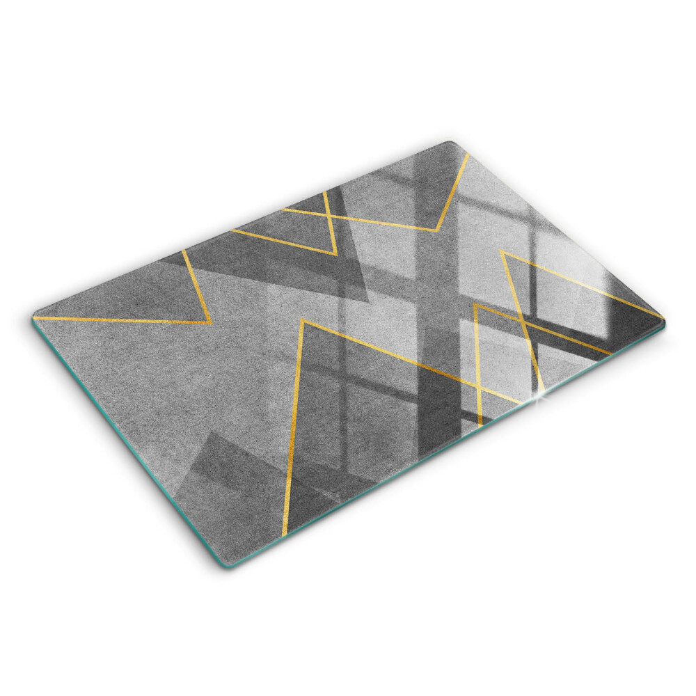 Üveg tűzhelyvédő 80x52 cm Éles formák