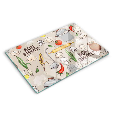 Üveg tűzhelyvédő 80x52 cm Illusztráció egy konyha