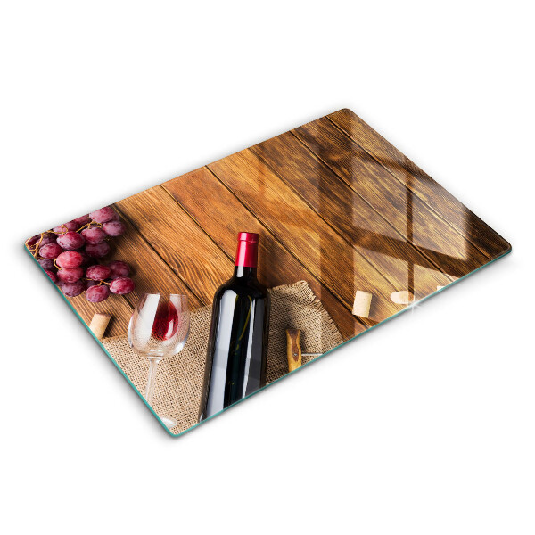 Üveg tűzhelyvédő 80x52 cm Egy üveg vörösbor