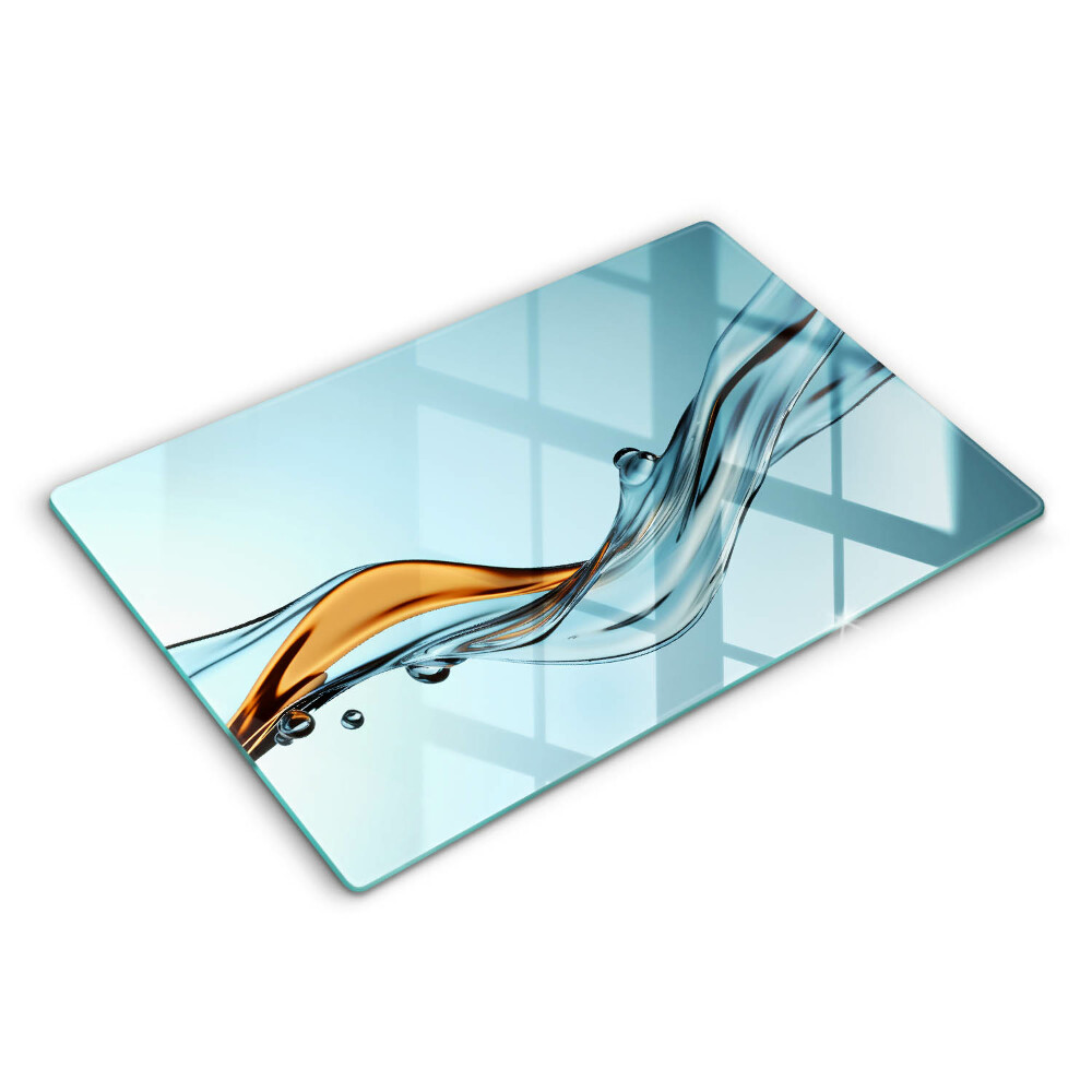 Üveg tűzhelyvédő 80x52 cm Víz kék háttéren