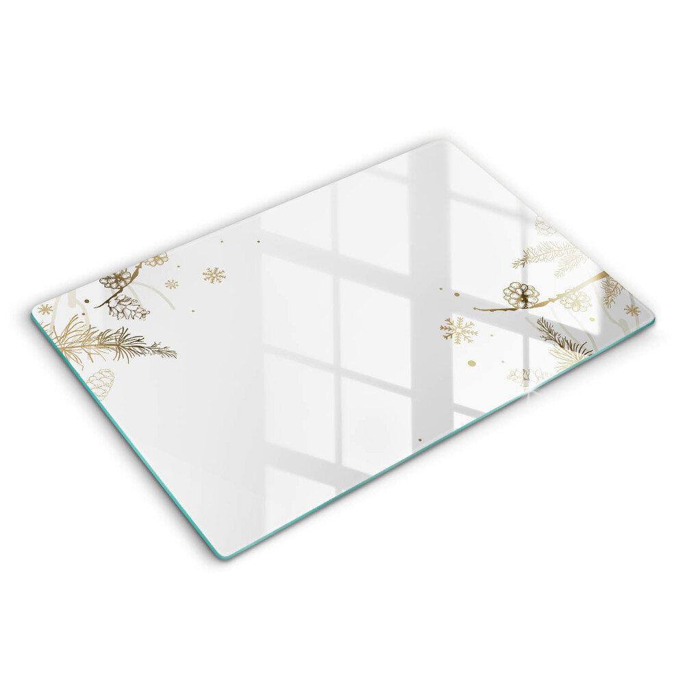 Üveg tűzhelyvédő 80x52 cm Téli dekorációk