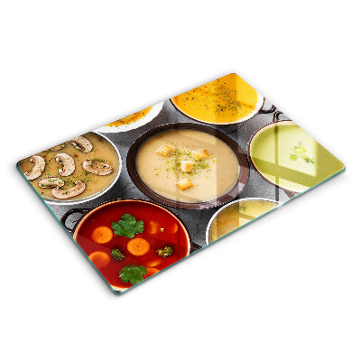 Üveg tűzhelyvédő 80x52 cm Színes levesek