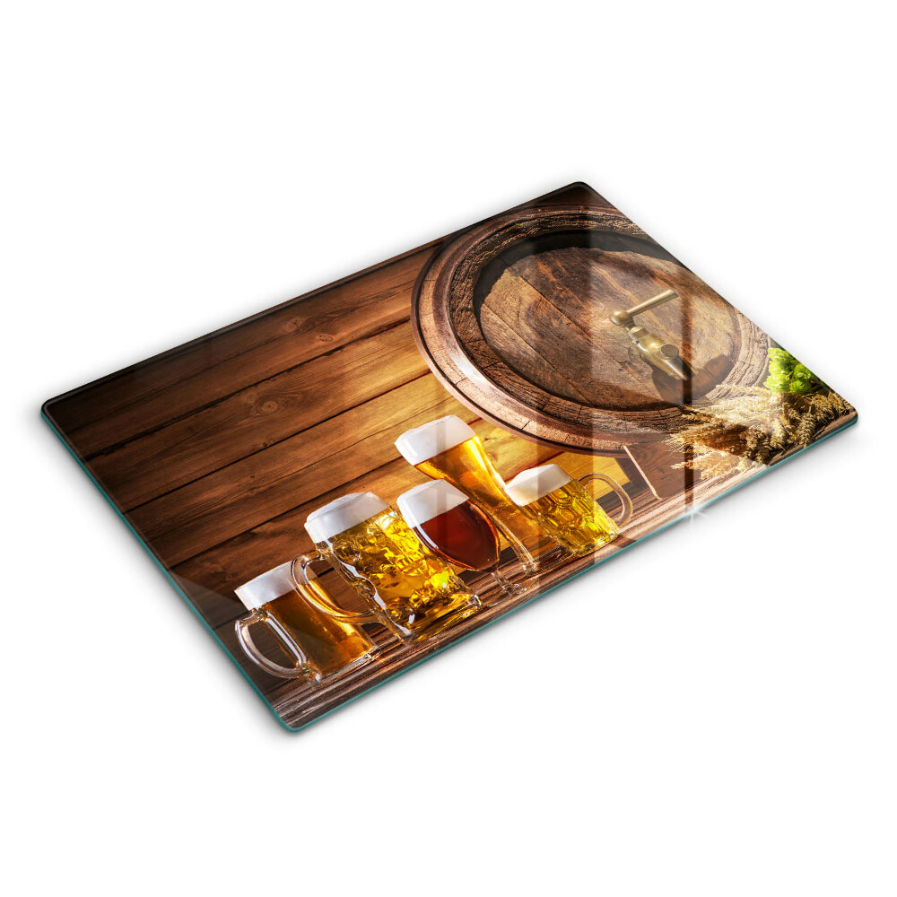 Üveg tűzhelyvédő 80x52 cm Söröshordó