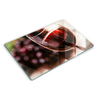 Üveg tűzhelyvédő 80x52 cm Egy pohár vörösbor