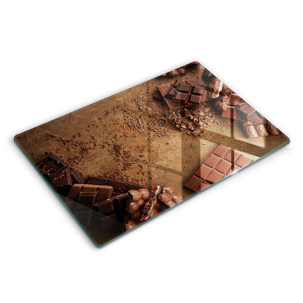 Üveg tűzhelyvédő 80x52 cm Cukorkás csokoládé