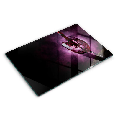 Üveg tűzhelyvédő 80x52 cm Borospohár