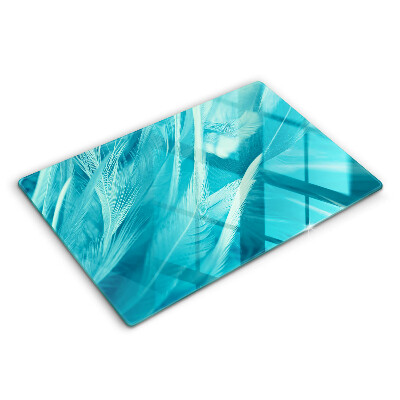 Üveg tűzhelyvédő 80x52 cm Finom tollak