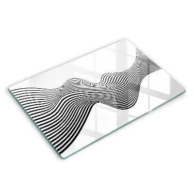 Üveg tűzhelyvédő 80x52 cm Lineáris absztrakció