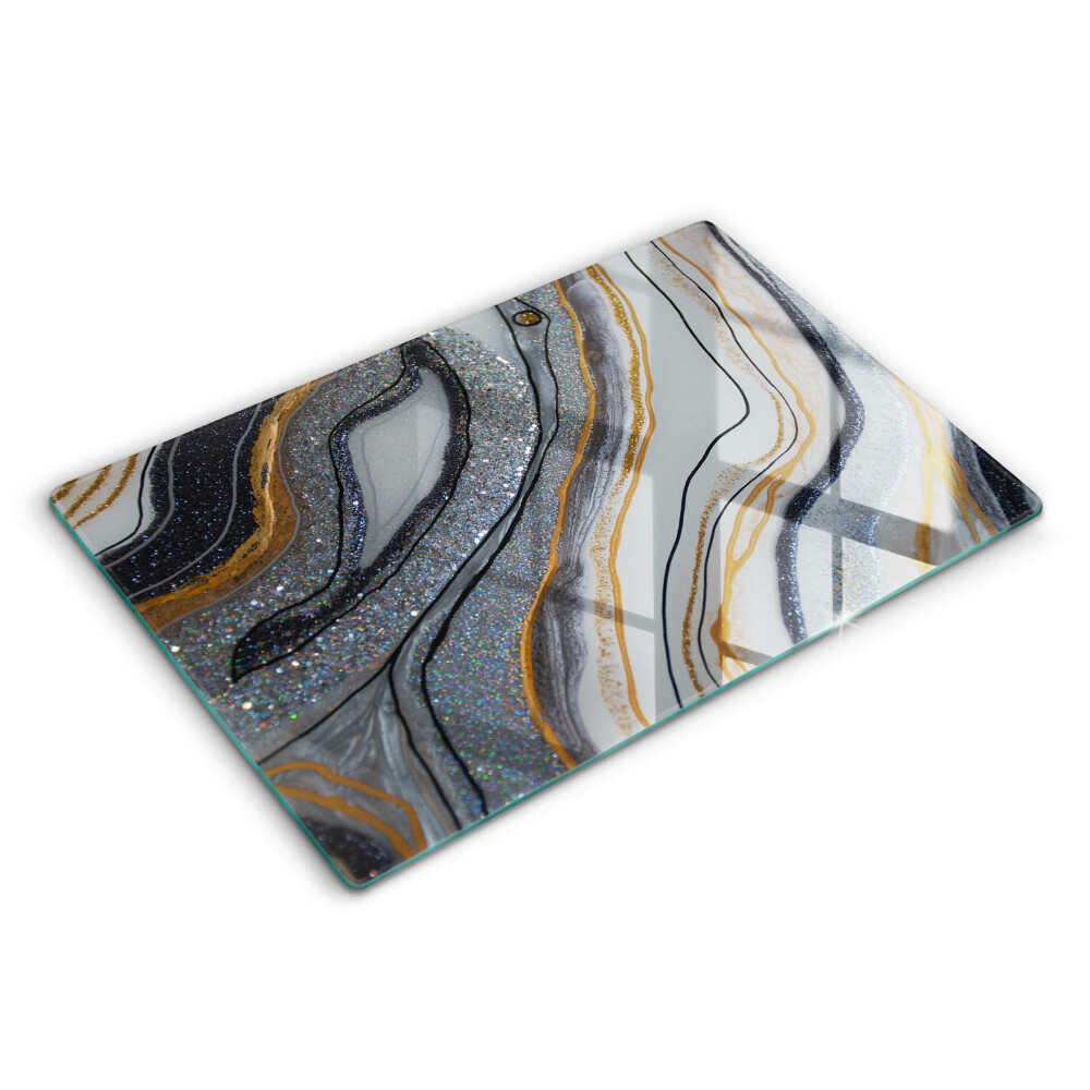 Üveg tűzhelyvédő 80x52 cm Szikla arannyal