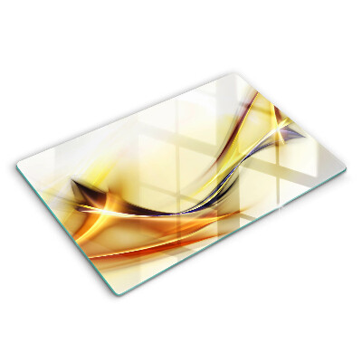 Üveg tűzhelyvédő 80x52 cm Absztrakt vonalak fény