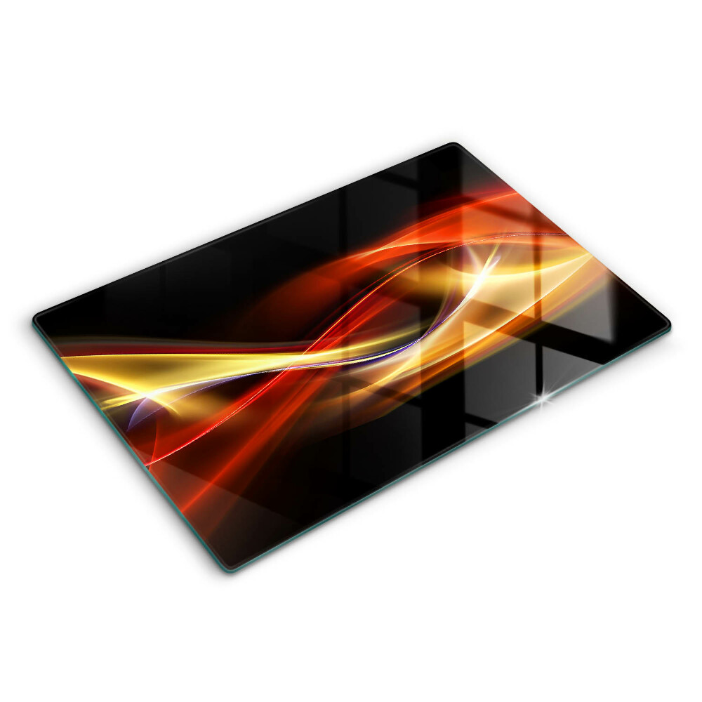 Üveg tűzhelyvédő 80x52 cm Absztrakt füst és fény