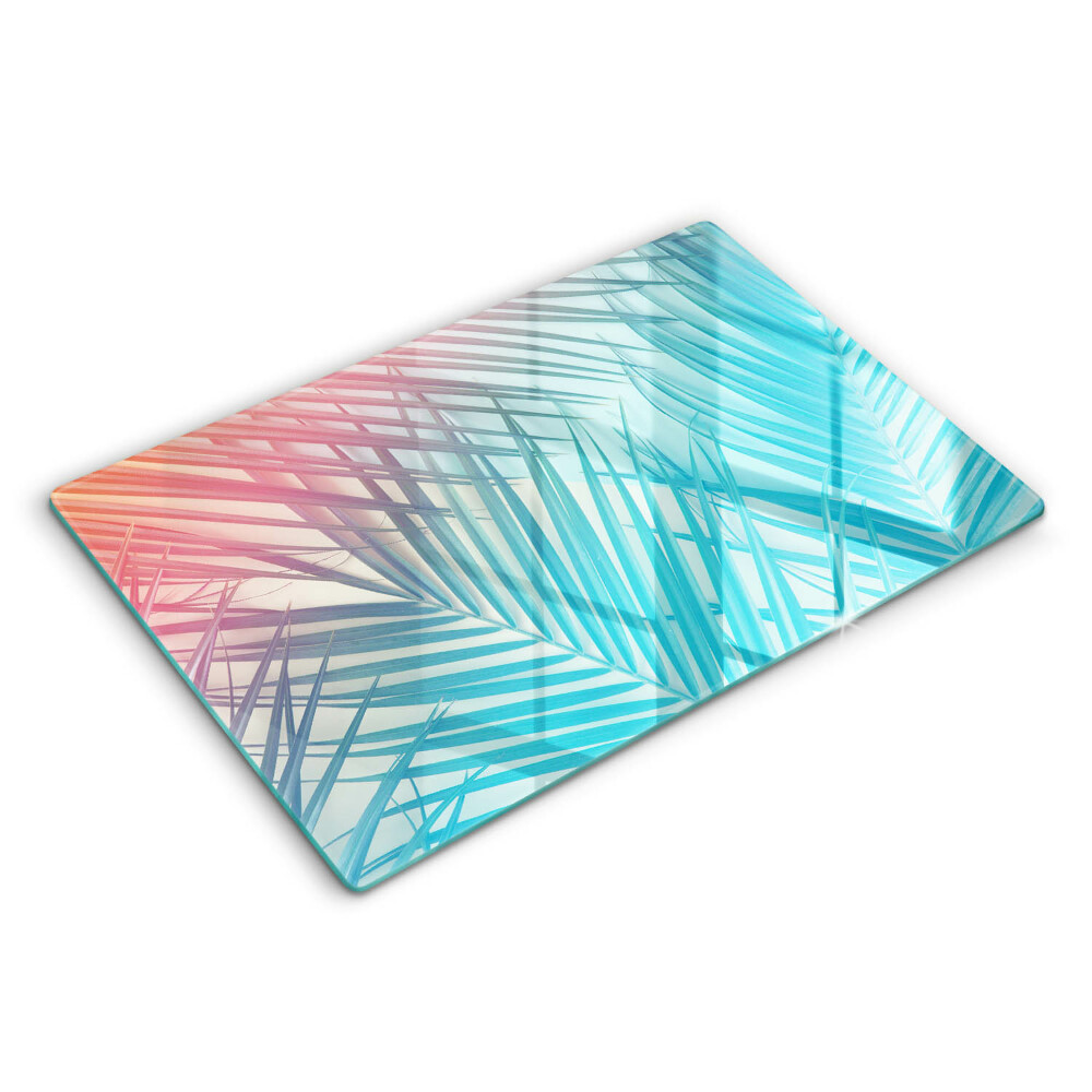 Üveg tűzhelyvédő 80x52 cm Pasztell levelek