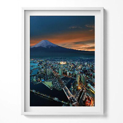 Kép keretben Tokió és a Fuji-hegy látképe