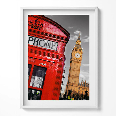 Kép keretben Telefonfülke és Big Ben - Anglia