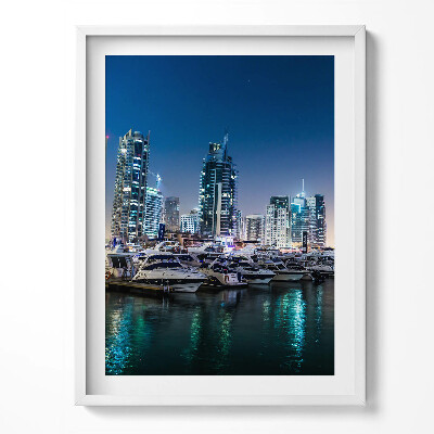 Kép keretben Hajók a városban éjszaka