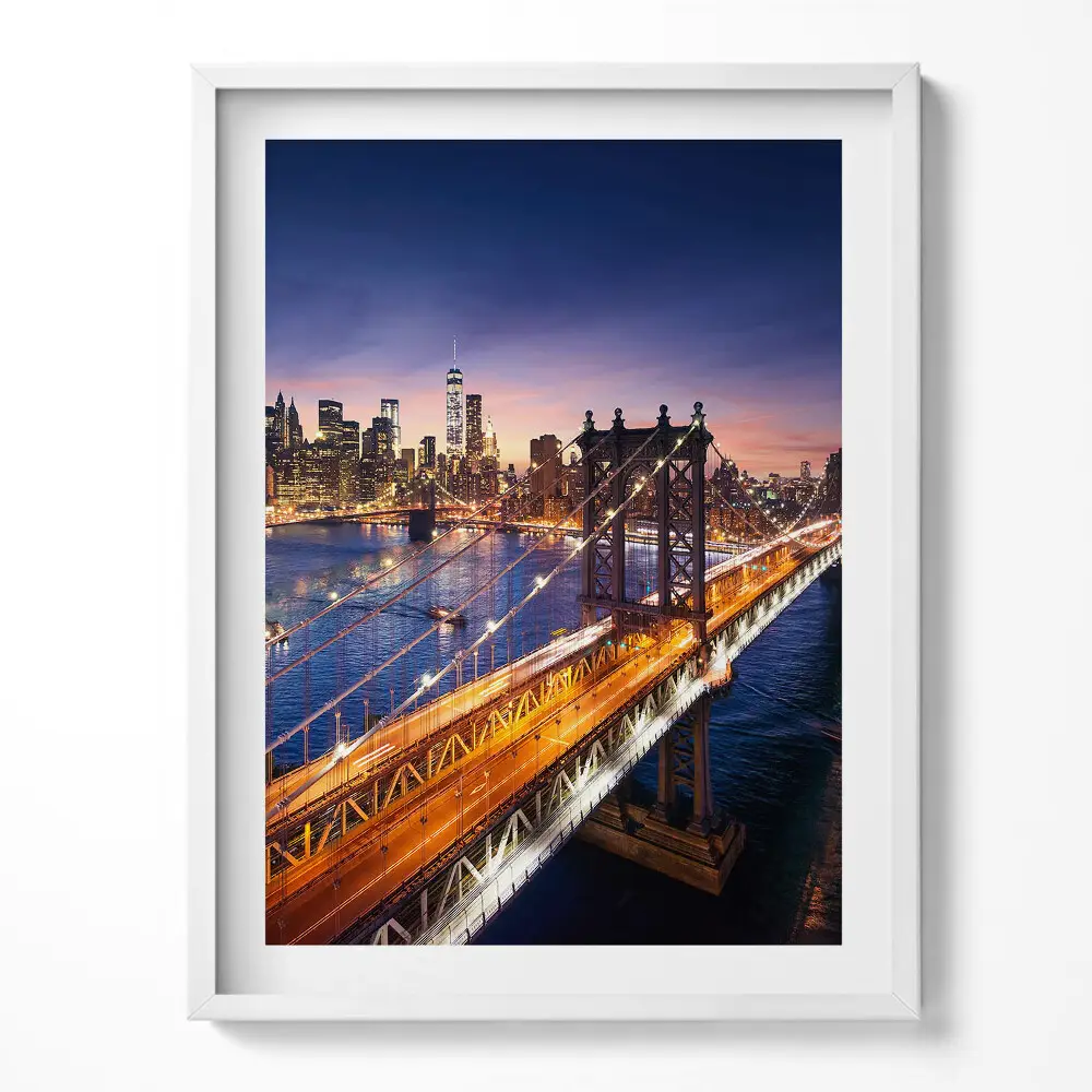 Keretezett kép New York - naplemente Manhattan felett