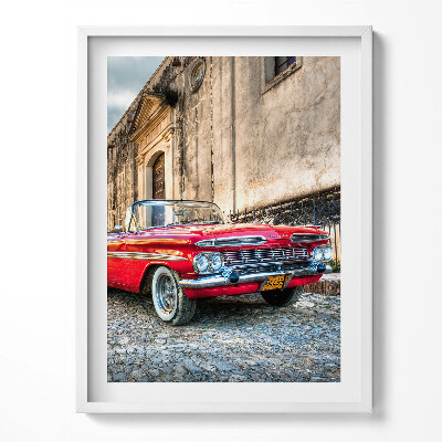 Kép keretben Piros öreg autó a kolumbiai kerületben