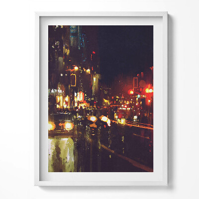 Keretezett kép Elmosódott festett város