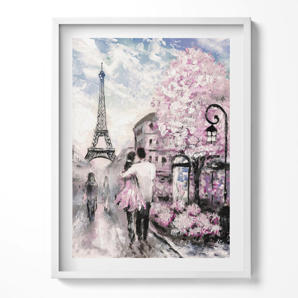 Kép keretben Eiffel-torony a levelek között
