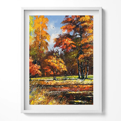Keretezett kép Festett ősz és folyó