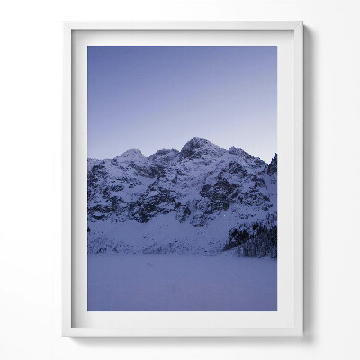 Kép keretben Tájkép havas hegyekkel