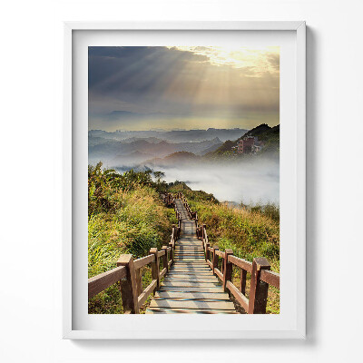 Kép keretben Lépcső látványa a hegyekben