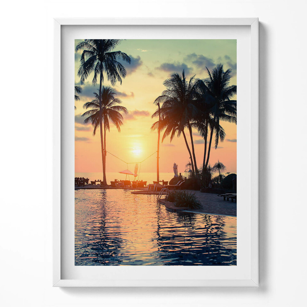 Keretezett kép Pálmafák a napsütésben