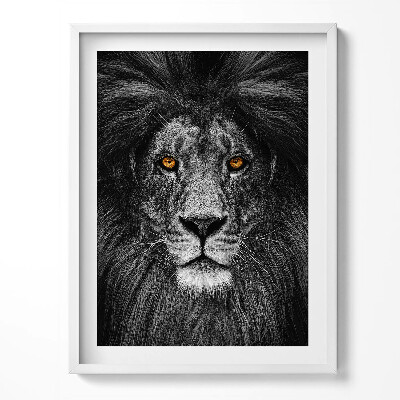 Keretezett kép Fekete-fehér oroszlánfej