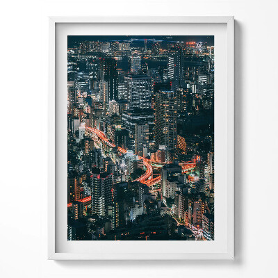 Keretezett kép Város éjszaka madártávlatból