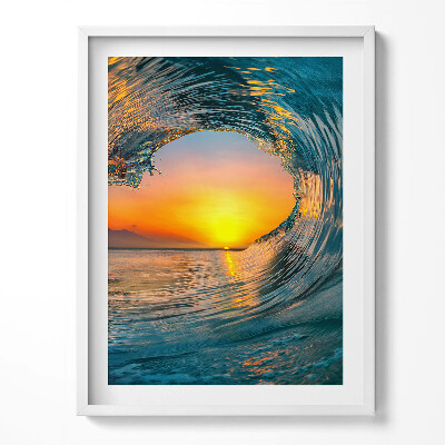 Keretezett kép Vízhullám naplementében
