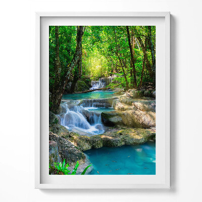 Kép keretben Türkizkék Patak az erdőben