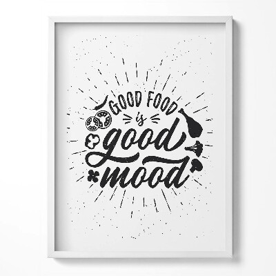 Kép keretben Jó étel jó hangulat - felirat a konyhába