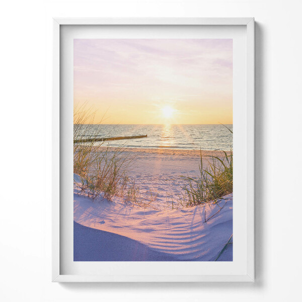 Kép keretben lengyel tenger - tengerpart napsütésben