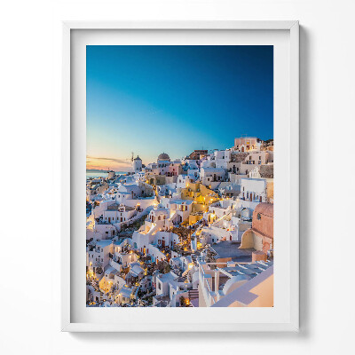 Keretezett kép Santorini naplemente