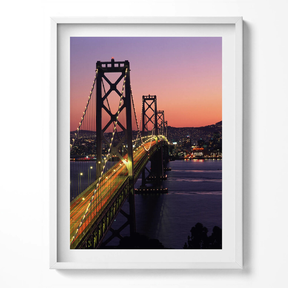 Kép keretben San Francisco híd és naplemente