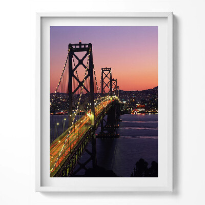 Kép keretben San Francisco híd és naplemente