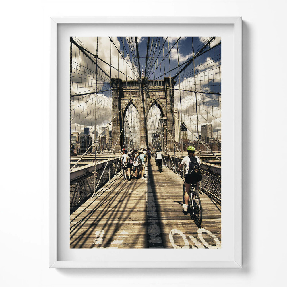 Kép keretben Kilátás a Brooklyn hídra New Yorkban