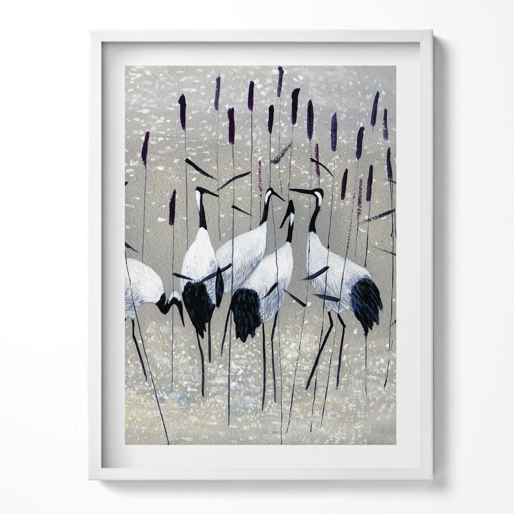 Kép keretben Daruk a nádasban