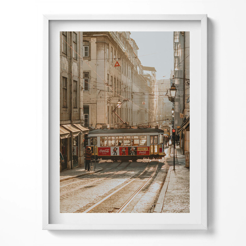 Kép keretben Kilátás Lisszabonra és villamosra