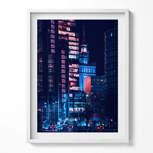 Keretezett kép Varsó éjszaka