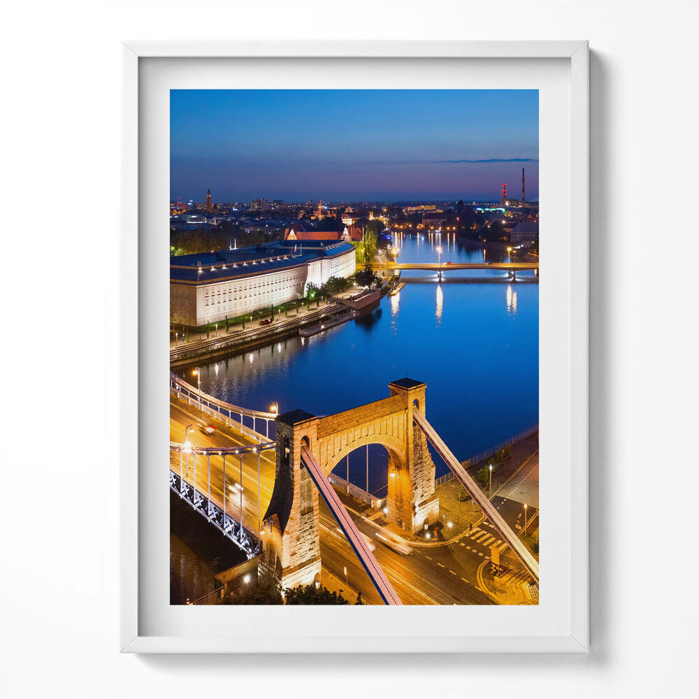 Kép keretben Város éjszaka Wroclaw