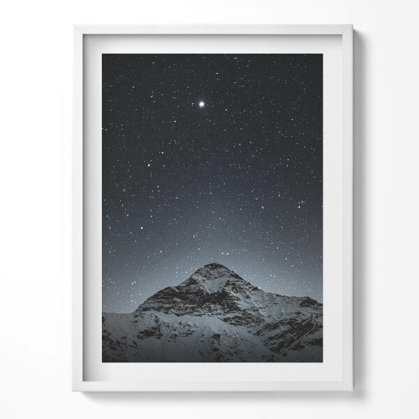 Keretezett kép Hegy egy csillagos éjszakán
